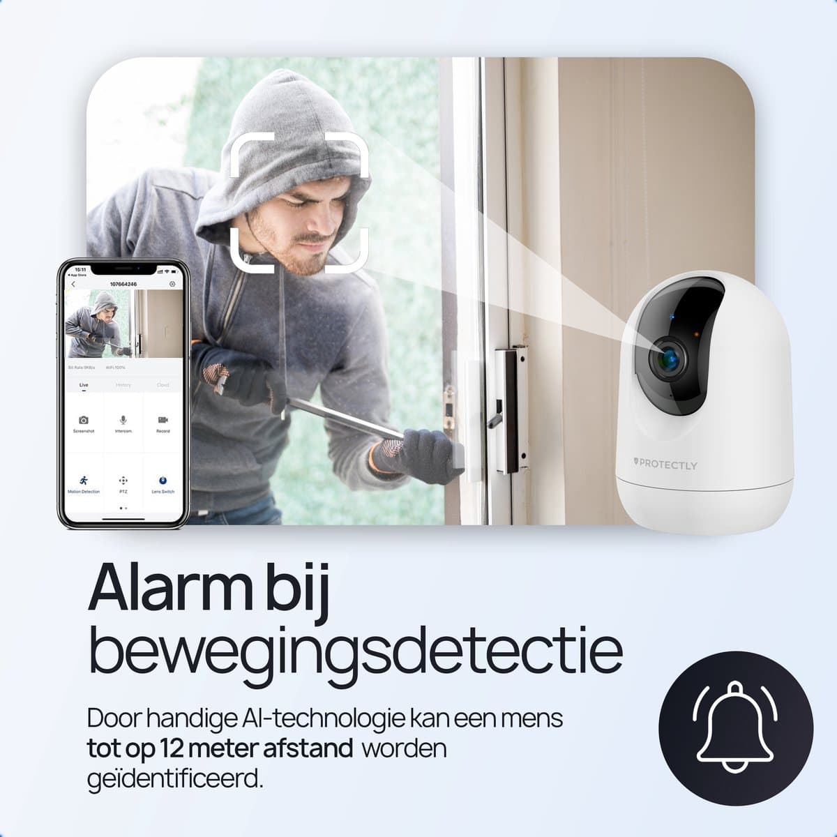 Protectly 2K binnenbeveiligingscamera met 64GB SD en app thumbnail 7