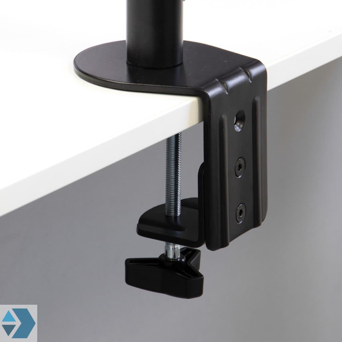 Eleganca Dubbele monitorstandaard 13 tot 32 inch voor tafel - Tot 8 kg per arm - MAX VESA 75x75 mm - 100x100 mm - staal - zwart thumbnail 3