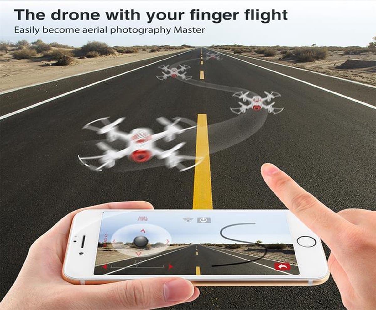 Syma X22W mini drone met WiFi FPV 720p camera en mobiel besturing systeem-Black thumbnail 8