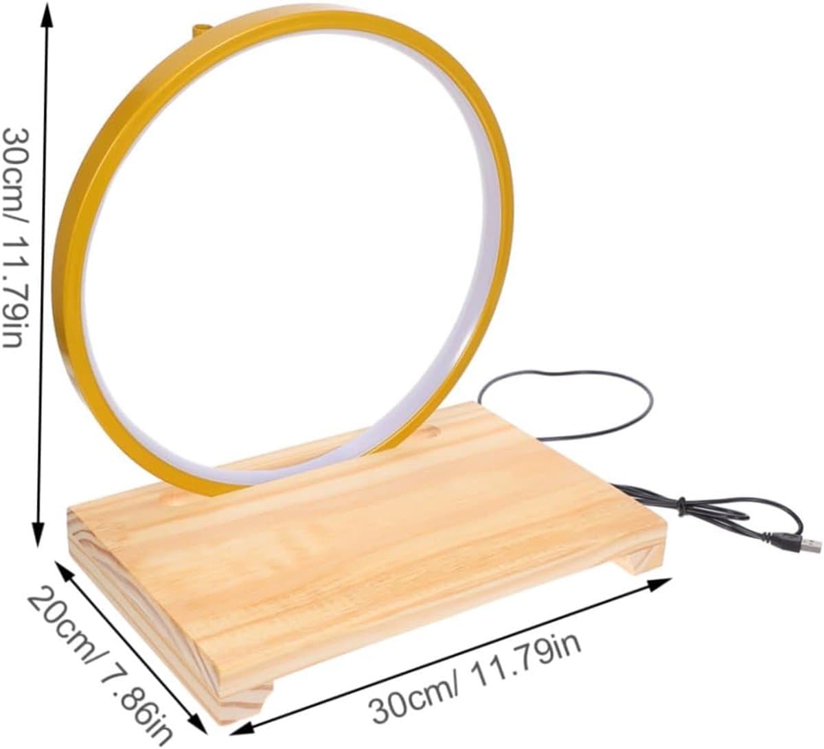 Decoratieve Standaard - Verlicht Voetstuk - Ornamenten Presenteren - LED Lichtring - 30 x 30 x 20 cm - Goud thumbnail 7