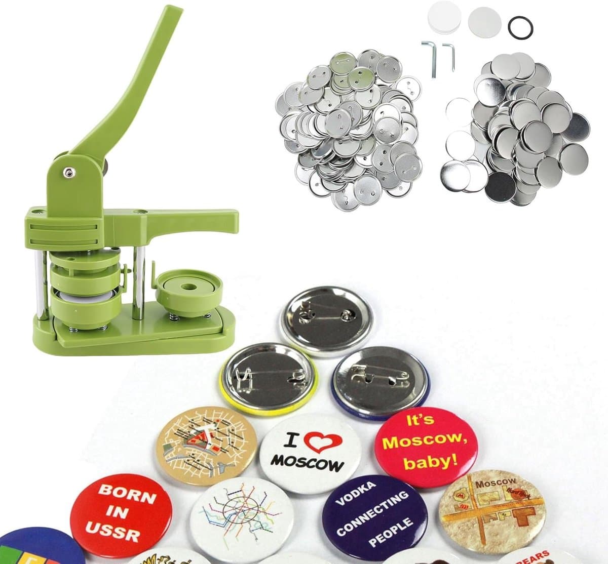 Knopenmaker Machine - Badge Pers - Huis Knutselen - Complete Doe-het-zelfkit - 58 Mm - Zwart thumbnail 4