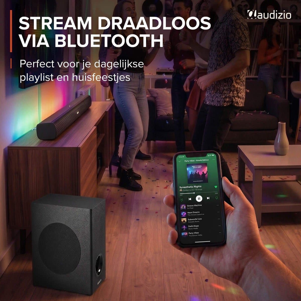 Soundbar - Audizio SB82S - HDMI-ARC - Bluetooth - 120 Watt - Optisch - Soundbar met subwoofer thumbnail 7