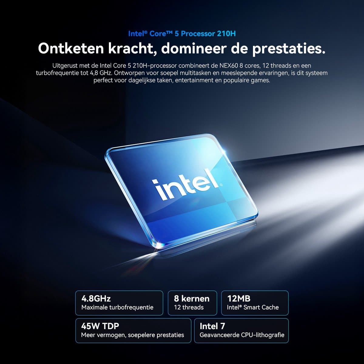 Blackview NEX60 Mini Game PC - Intel Core 5 210H - 16GB DDR4 - 512GB SSD - WiFi 6 - Windows 11 Pro - mini desktop pc - Zwart thumbnail 8