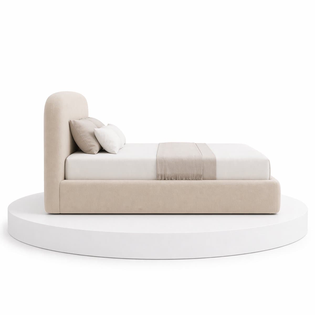 Japandi Bed Shira - 180x200 Compleet - Boxspring met opbergruimte - Beige - BalBedden thumbnail 2