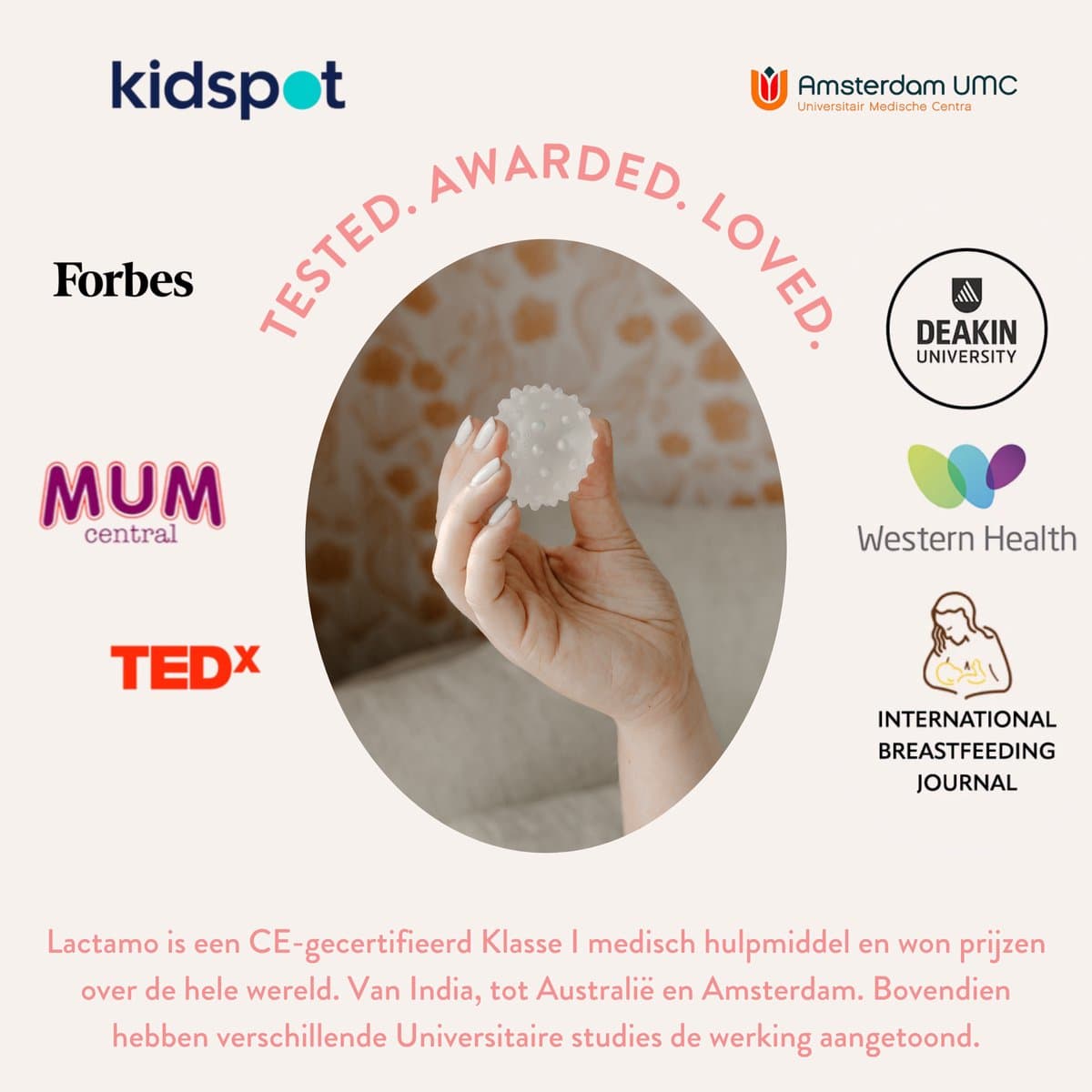 Lactamo | Lymfedrainage met therapeutische Borst Massage Apparaat tegen pijn tijdens Borstvoeding - Warm & Koud te gebruiken - Innovatieve borstvoeding accessoires ontwikkeld door lymfespecialisten & lactatiekundigen - Werking klinisch bewezen thumbnail 6