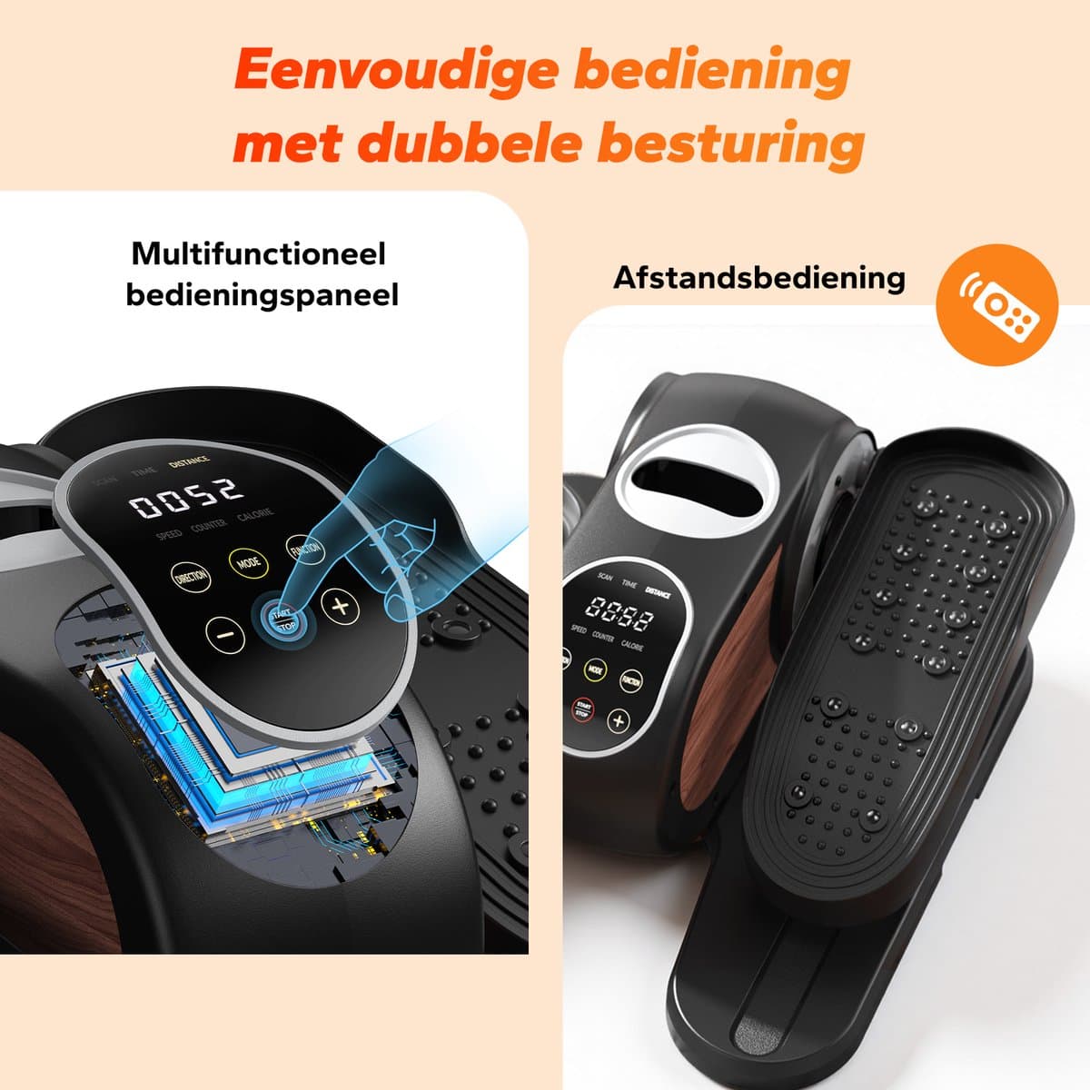Mini Elliptische Crosstrainer & Stepper - Compacte Desk Bike met 12 Snelheden & LCD-Display - Ruimtebesparende Beentrainer & Stoelfiets voor Thuis en Kantoor - Zwart thumbnail 6