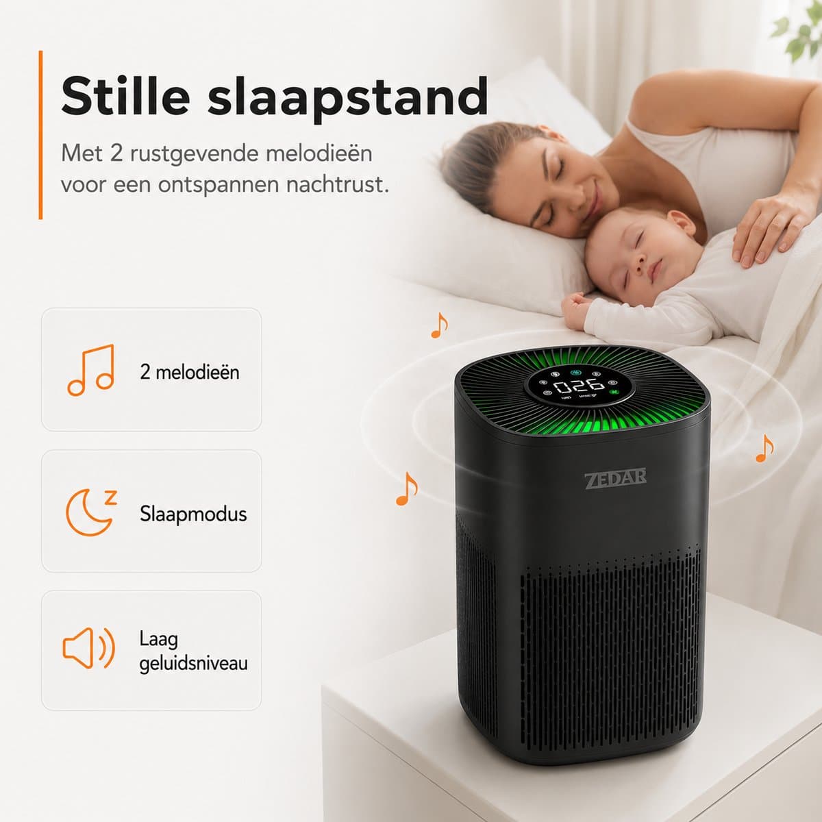 Luchtreiniger / Air Purifier met APP en HEPA 13 filter + koolstoffilter - Werkt tegen huisstofmijt, hooikoorts, allergie, stof, - 210 m³/u - Zedar L600 thumbnail 6