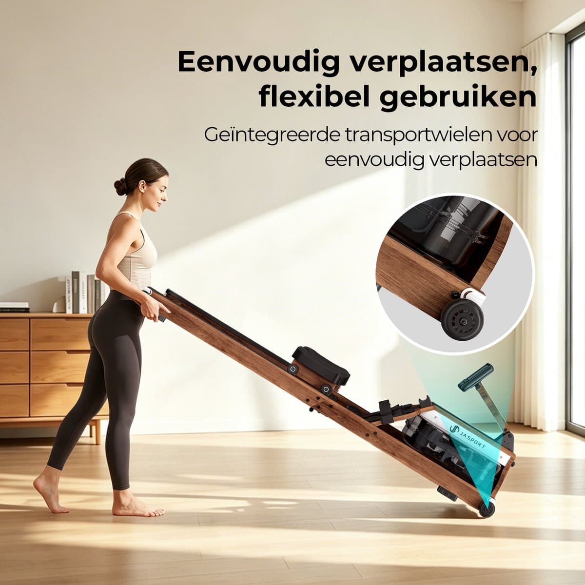 JASPORT M1 Roeimachine voor Thuis – Inklapbaar, 20 L Watertank, Bluetooth & LCD-display thumbnail 6