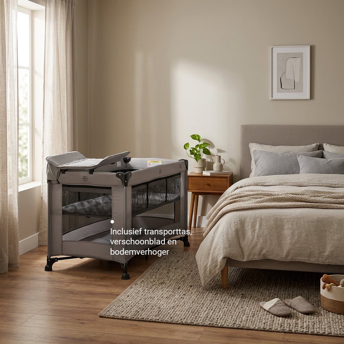 Novi Baby Kiki Luxe - Campingbed - Sand - reisbed - Inclusief transporttas - Inclusief verschoonblad - Inclusief bodemverhoger thumbnail 2