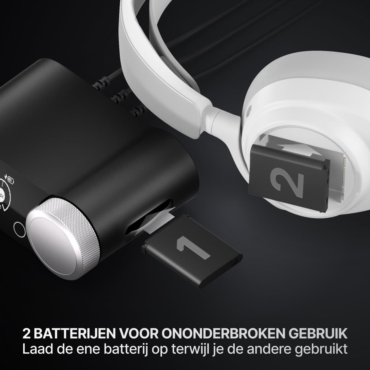 SteelSeries - Arctis Nova Pro Omni - Hi-Res Wireless Certified Gaming Headset - PC, PlayStation, Xbox & Switch - Wit thumbnail 3
