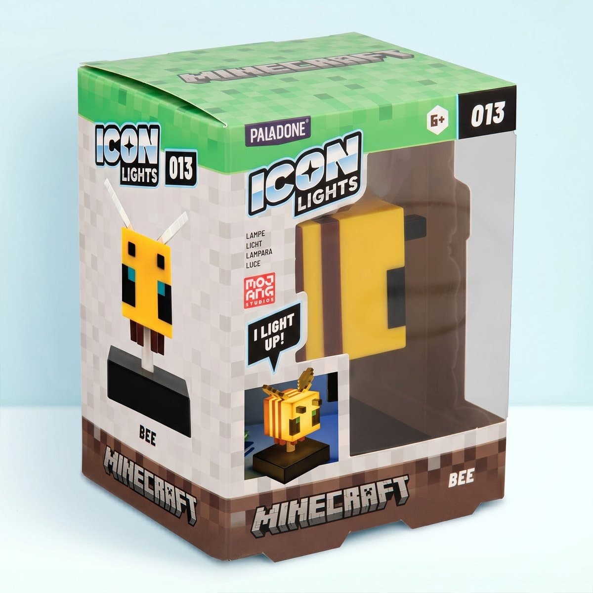 Minecraft Bee Lamp – 11 cm LED Tafellamp, Zachte Gloed, Werkt op Batterijen thumbnail 2