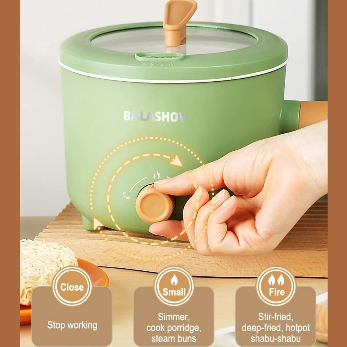 Innovastore Multifunctionele Pan - Rijstkoker - Huishoudelijk Apparaat - Stoompan - Slowcooker - Kookpot - Multicooker - 1.8L thumbnail 5