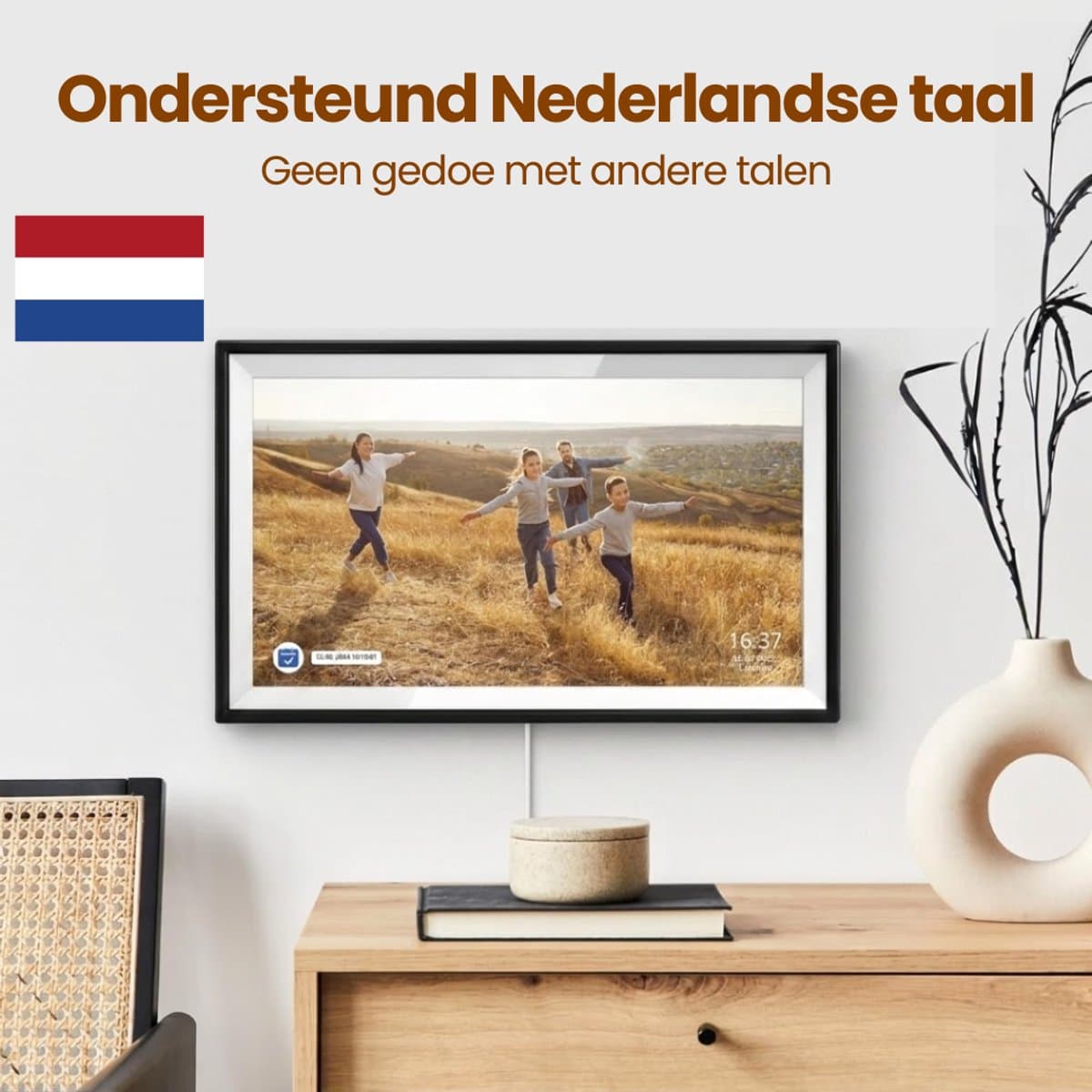 Digitale Kalender & Fotolijst met Touchscreen – 1080P Full HD – Zonder Abonnement – 10,1" inch – Gezinsplanner met Takenlijst & Maaltijdplanner – 32GB – Wand- en Bureaumontage thumbnail 5