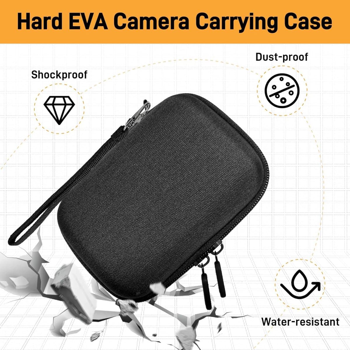Sander Shop cameratas voor Canon PowerShot SX740 HS, Canon G7X Mark III Mark II, Kodak digitale camera fotocamera tas voor draagbare digitale camera fotocamera draagtas digitale cameratas, zwart, draagtas thumbnail 5