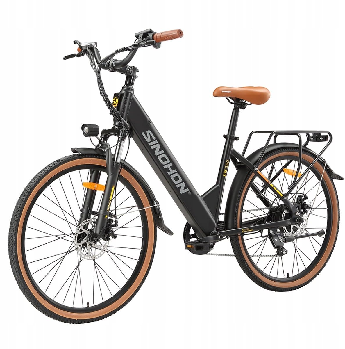 SINOHON EM300 26‘’ Elektrische Fiets – 250W Motor, 36V 15,6Ah Accu, 100km Bereik, 7-Speed Shimano – LED-Koplamp