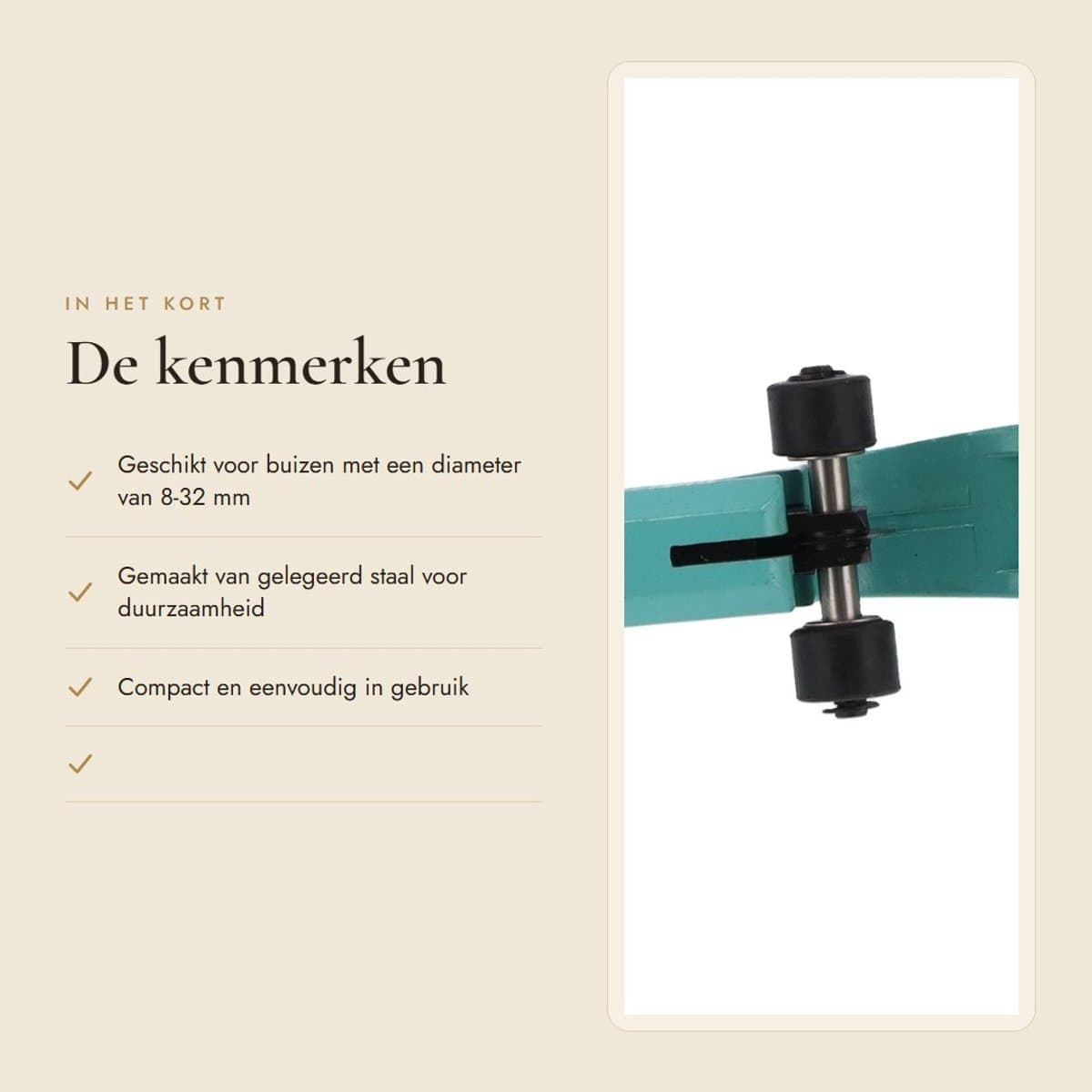 Dailygoods- Buizensnijder Ergonomisch Ontwerp - Gelegeerd Staal - Snijcapaciteit 8-32 mm - Voor Koper/Messing/PVC - Lichtgewicht 275g - Soepel Snijden thumbnail 2