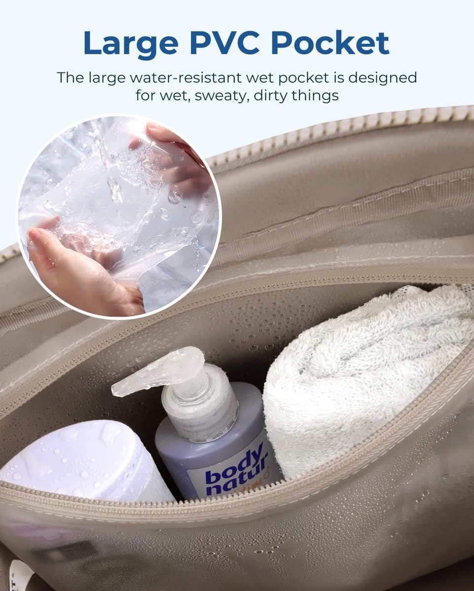 1 stuk - Sporttassen - Sporttas - waterdichte gymtas - unisex - 40*21*30cm - Kameel - Fitness Tas - Weekendtas Dames - Sport Tas - Kleine Sporttas - Reistas - Compact en lichtgewicht - waterdicht thumbnail 5