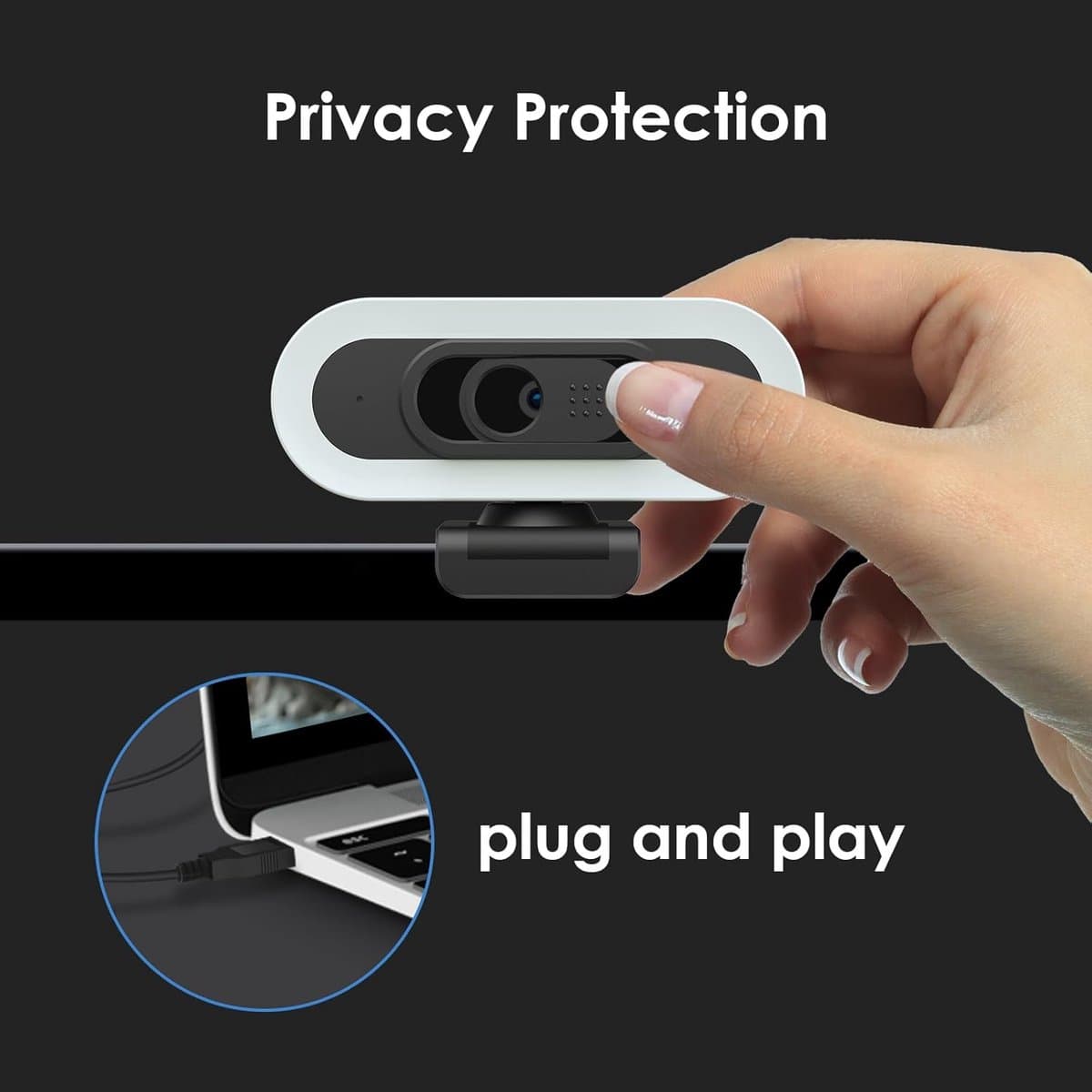 Webcam voor PC - Streaming Camera - 4K Kwaliteit - Zwart - stabiele verbinding thumbnail 4