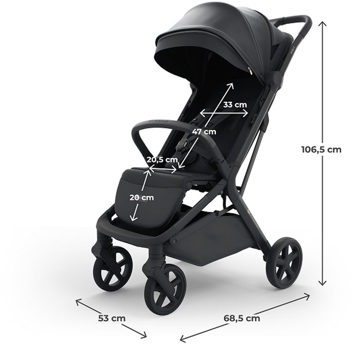 Kinderkraft NUBI 3 Buggy – Lichtgewicht & Automatisch Inklapbaar – Tot 27 kg – Verstelbare Rugleuning – Zwart thumbnail 6