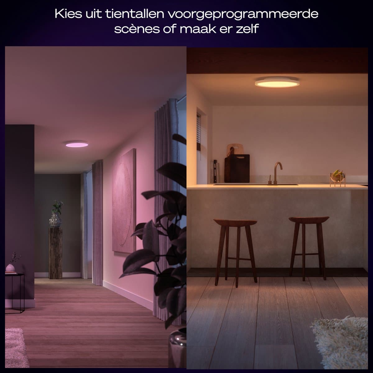 Hue Devote minimalistische plafondlamp M Gelijkmatige lichtverdeling ⌀42,1 cm Tot 2900 lumen Matwit kunststof thumbnail 5