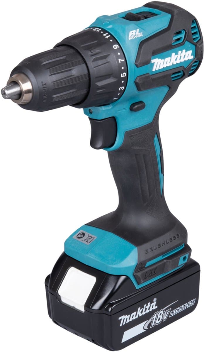 Makita DHP490RFX3 18 Volt accu LXT klopboormachine met 74 delige bitset in koffer en 2x 3.0Ah li-ion accus en lader thumbnail 4