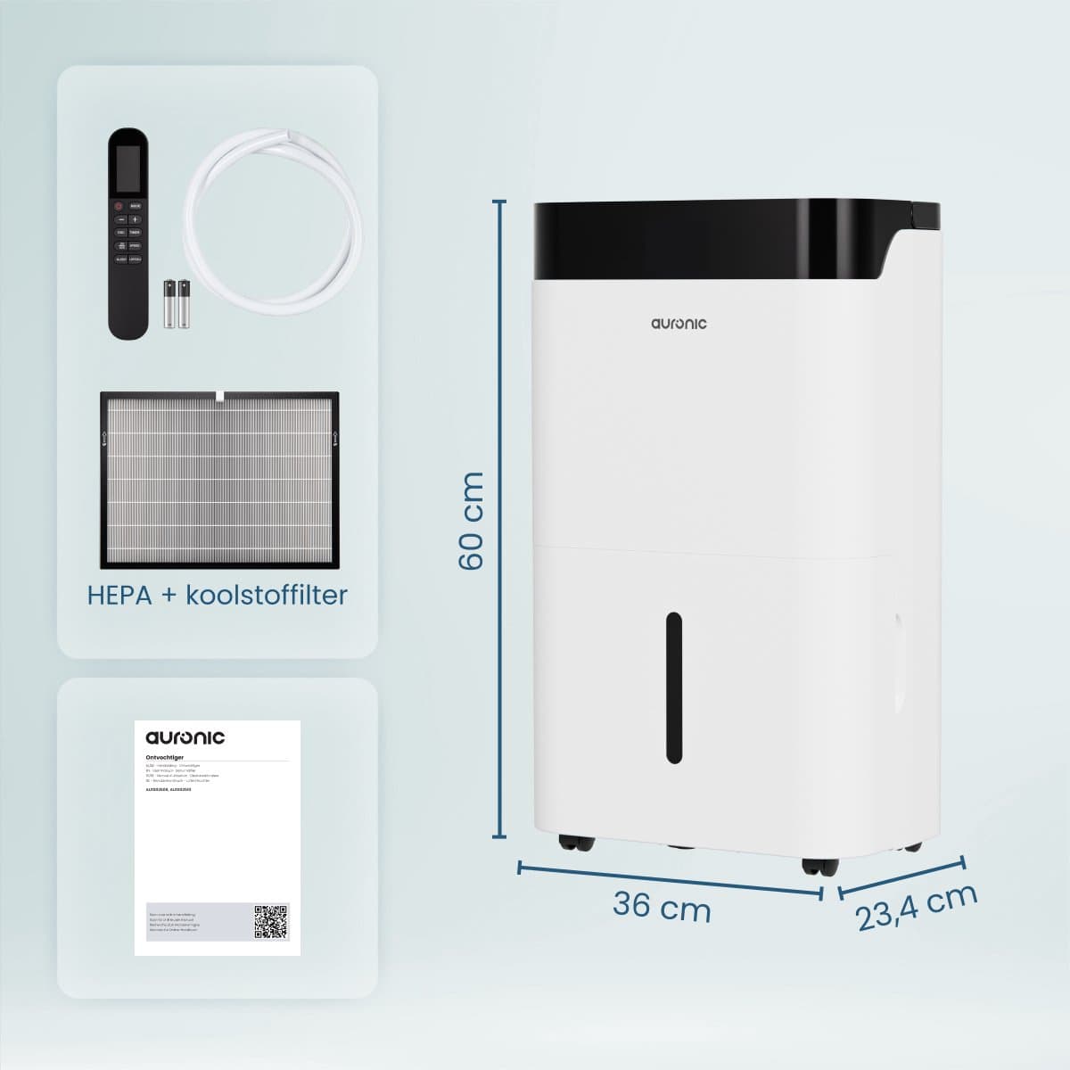 Auronic Luchtontvochtiger en Luchtreiniger - Best Plus Series - Ontvochtigt 20L per dag - 5L Waterreservoir - Slaapkamer, Badkamer, Woonkamer en Kantoor - Vochtopnemer voor in Huis - Wit thumbnail 7