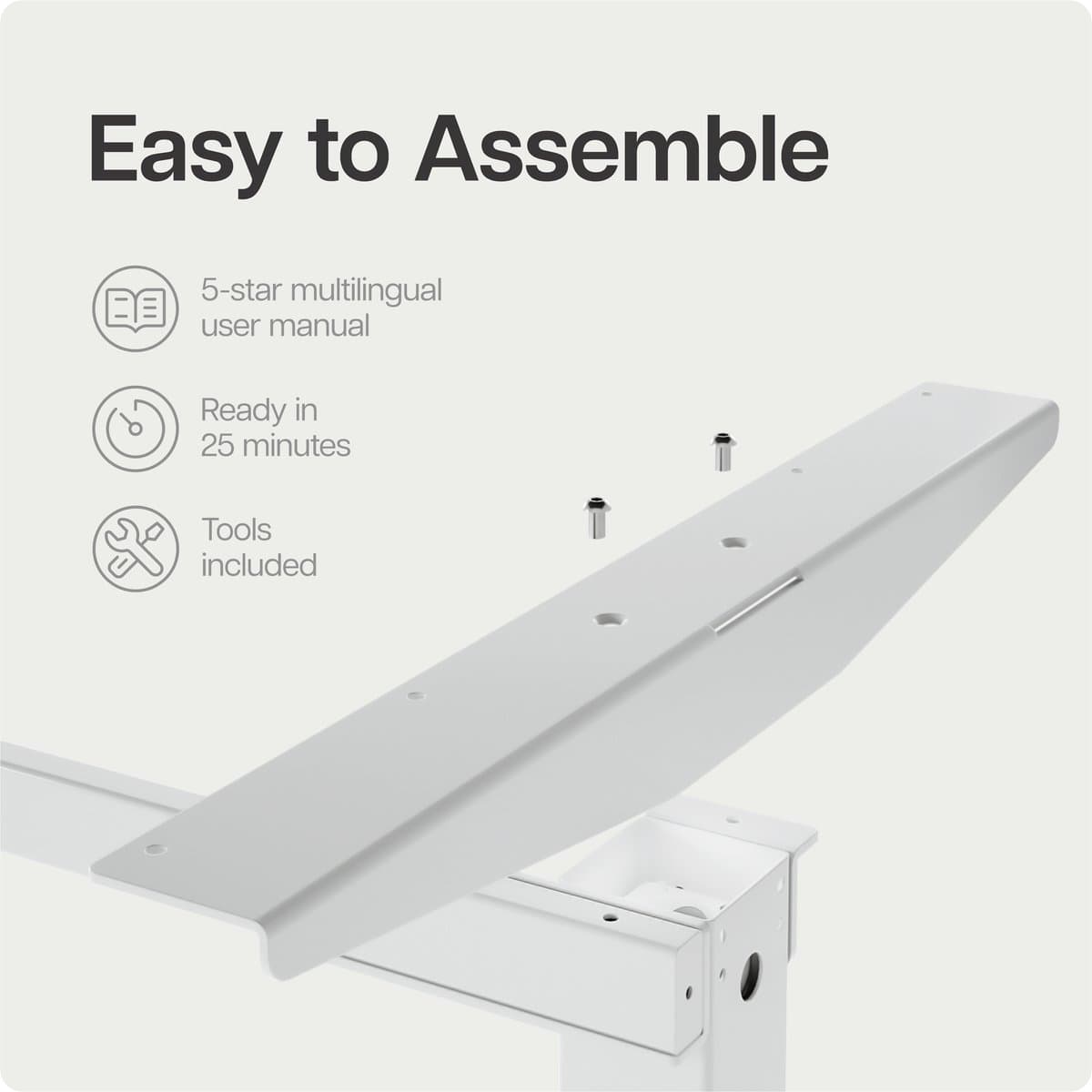 Desktronic HomeOne Zit-sta Bureau Elektrisch In Hoogte Verstelbaar Frame Wit Voor 120x60-180x80cm Bureaublad thumbnail 5