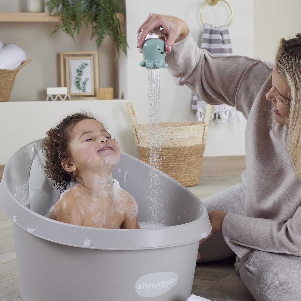 Babybadkuip Peuter Badje - Comfortabel en Veilig - Taupe Kleur thumbnail 4