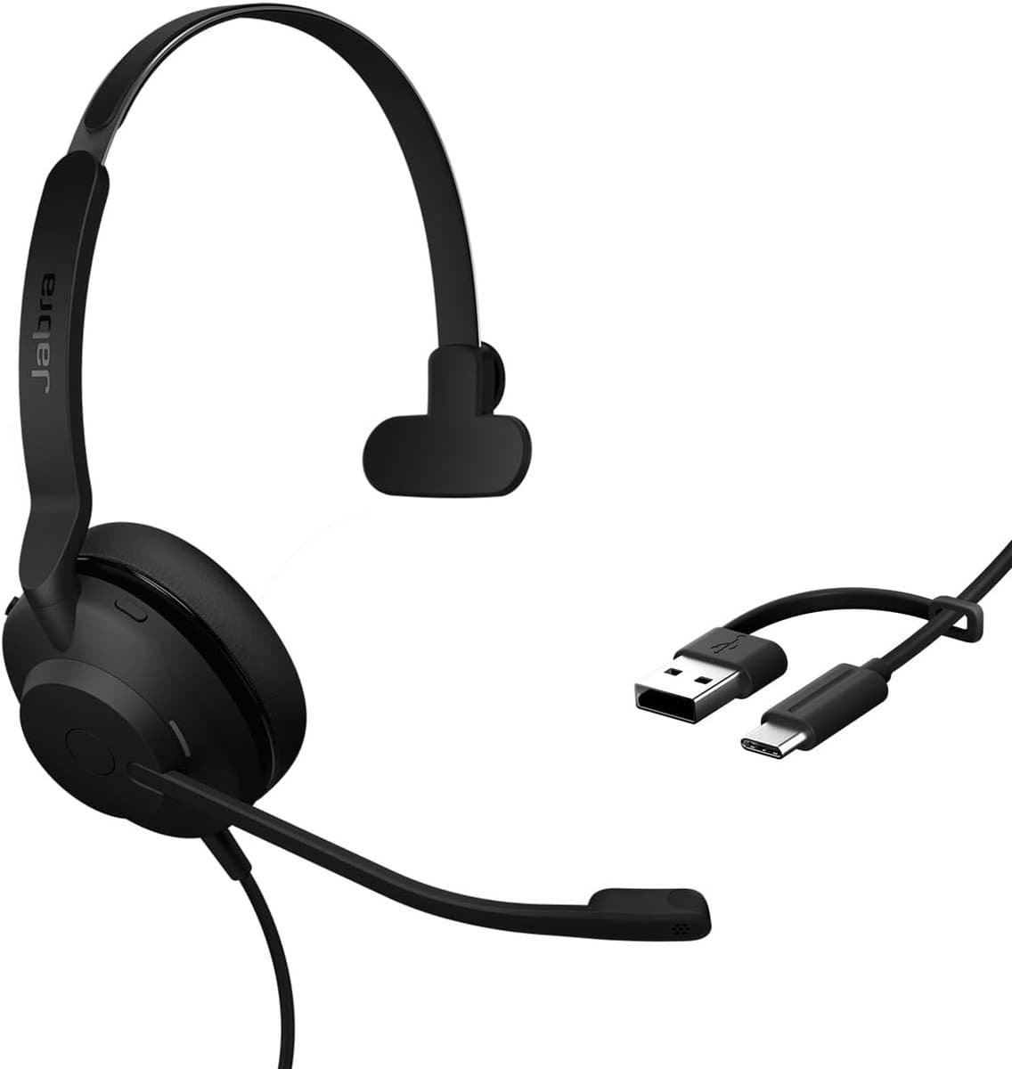 Bedraad Mono Headset voor Bellen met Noise Cancelling Microfoon