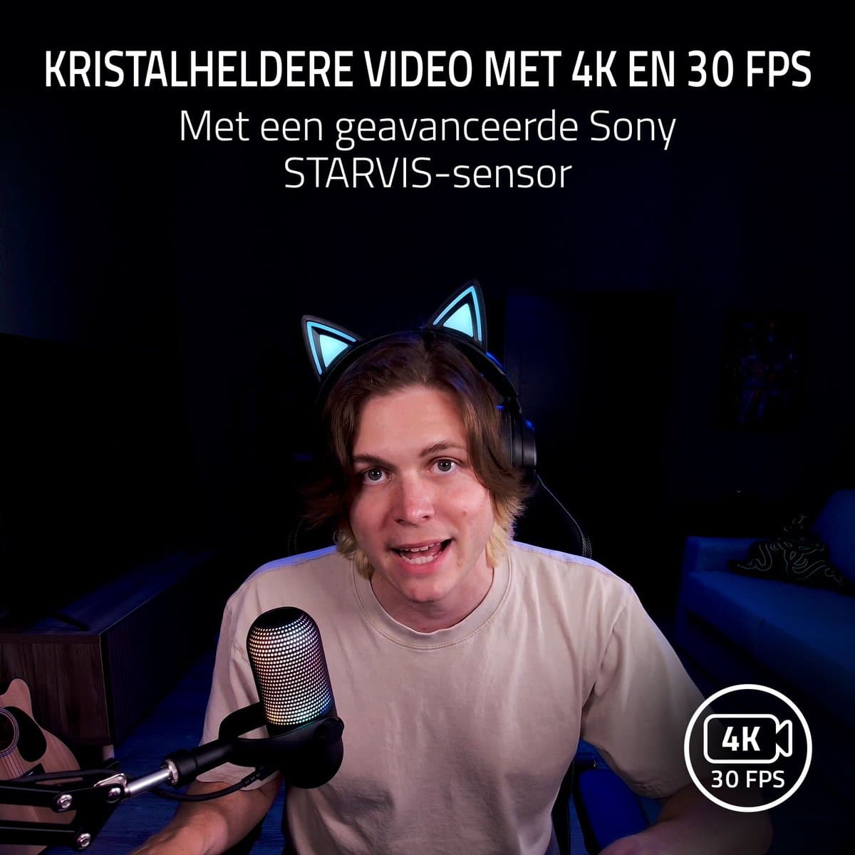 Razer Kiyo V2 - Webcam - 4K - Ingebouwde Microfoon - 30 FPS - Zwart thumbnail 3