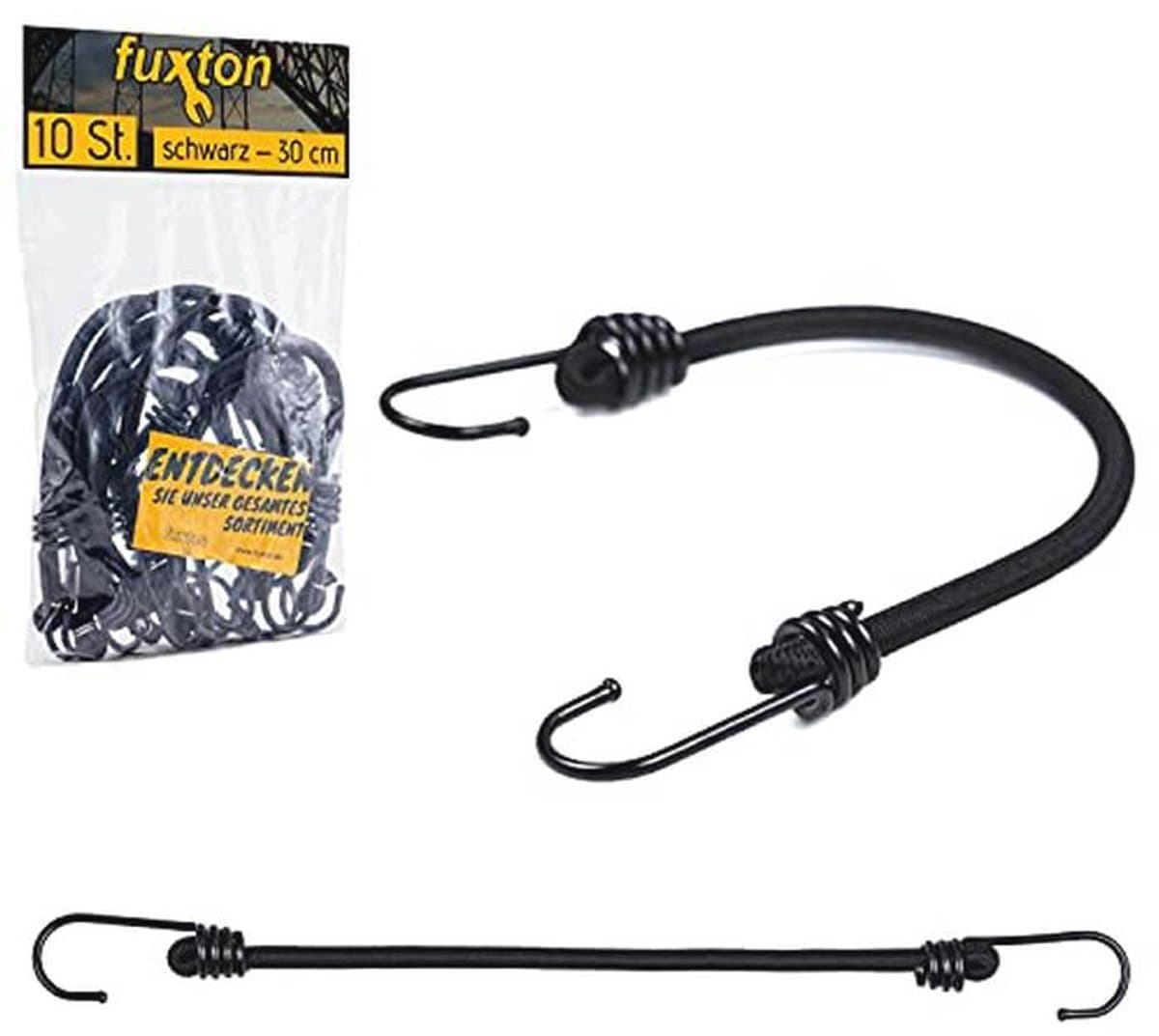 Set van 10 Spanschroeven met Haken - 100cm Zwart voor Dakdragers, Fiets, Auto, Tent