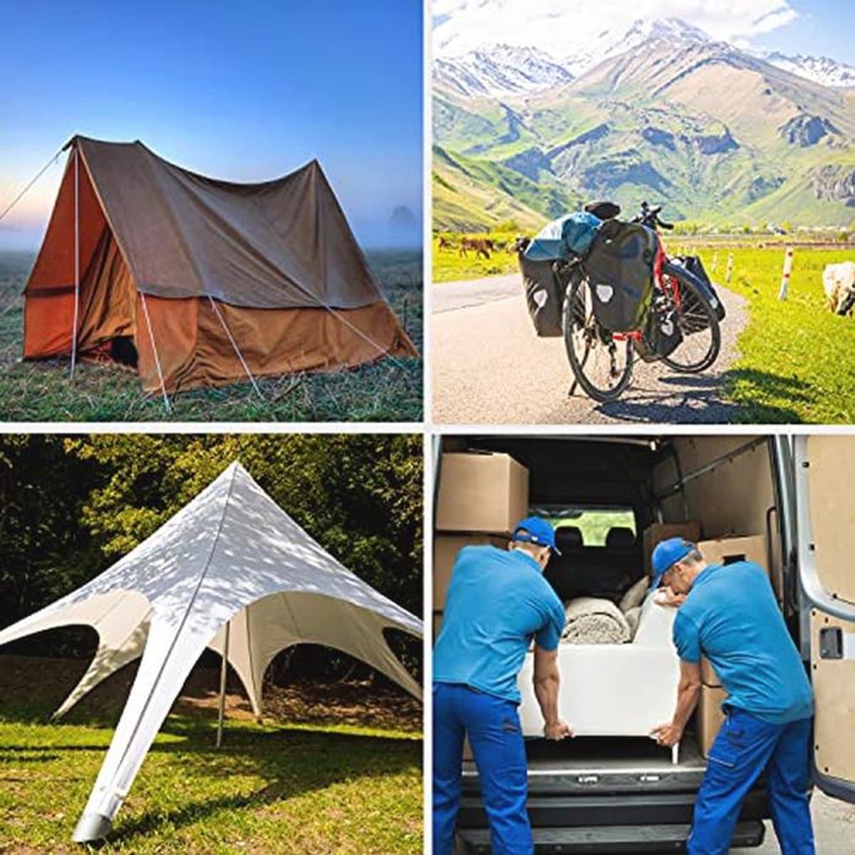 Set van 10 Spanschroeven met Haken - 100cm Zwart voor Dakdragers, Fiets, Auto, Tent thumbnail 2