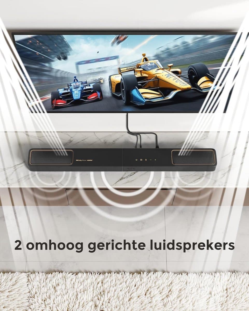 ULTIMEA 5.1.2 Soundbar met Dolby Atmos, Surround Sound System voor TV met 2 Surround Speakers, App Bediening, Soundbar voor TV met Subwoofer voor Home Theater, BT 5.4, HDMI eARC, Skywave F40 Boom thumbnail 6