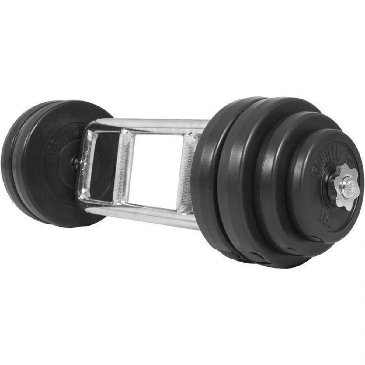 Gorilla Sports Triceps trainer set 35 kg - 30 mm - Kunststof - Gewichten met Halter thumbnail 4
