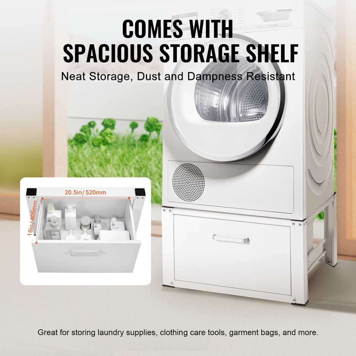 Wasmachine en Droger Onderstel - Sokkel/Verhoger - Draagvermogen 299,4 kg - Afmeting 71,1 x 68,6 x 36,3 cm - Universele Pasvorm - Robuust - Staand Platform thumbnail 6