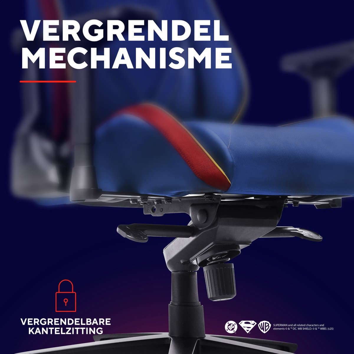 Trust GXT 721SM Ruya Pro Superman Editie - Premium Gaming Stoel - Gamestoel - Nekkussen - Verstelbare Rug Ondersteuning - Hoogte Verstelbaar - Rug- & Armleuningen Verstelbaar - Superman Blauw thumbnail 3