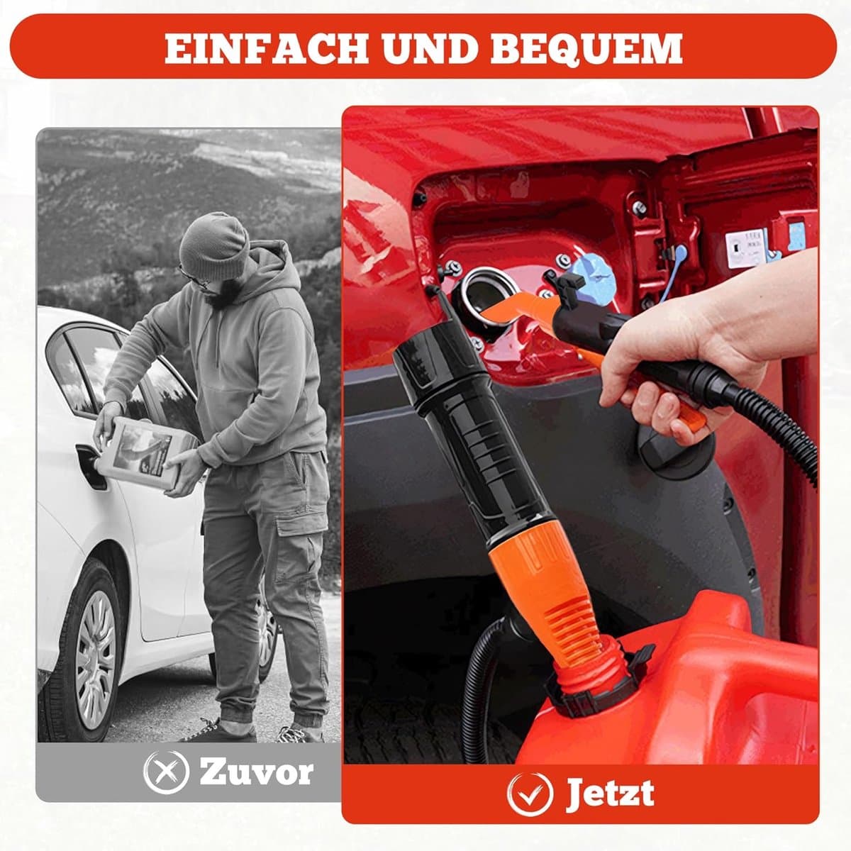 Elektrische Hevelpomp op Batterijen - Brandstofpomp met Regelmondstuk - 9L/min - Voor Benzine, Diesel & Water - 60 cm - Zwart - Overloopbeveiliging thumbnail 5