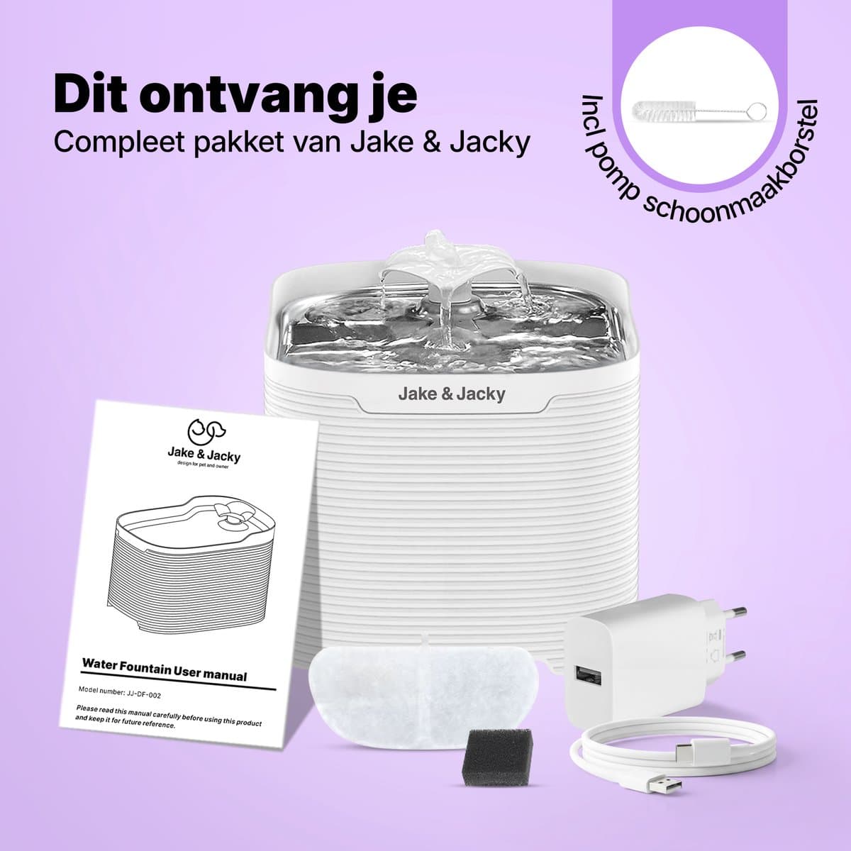 Jake and Jacky RVS Drinkfontein Kat 2,5L thumbnail 8