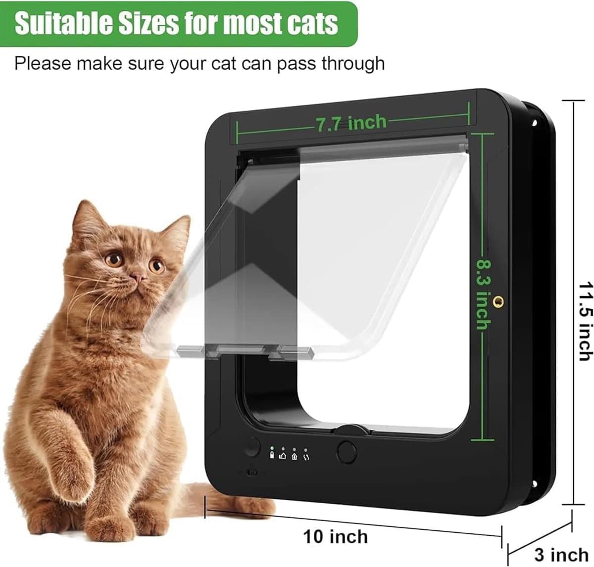 Slim Huisdierluik - Kattenluik Hondenluik - Vrijheid Binnen Buiten - Microchip Gestuurd - 19x21 cm Opening - Wit thumbnail 6