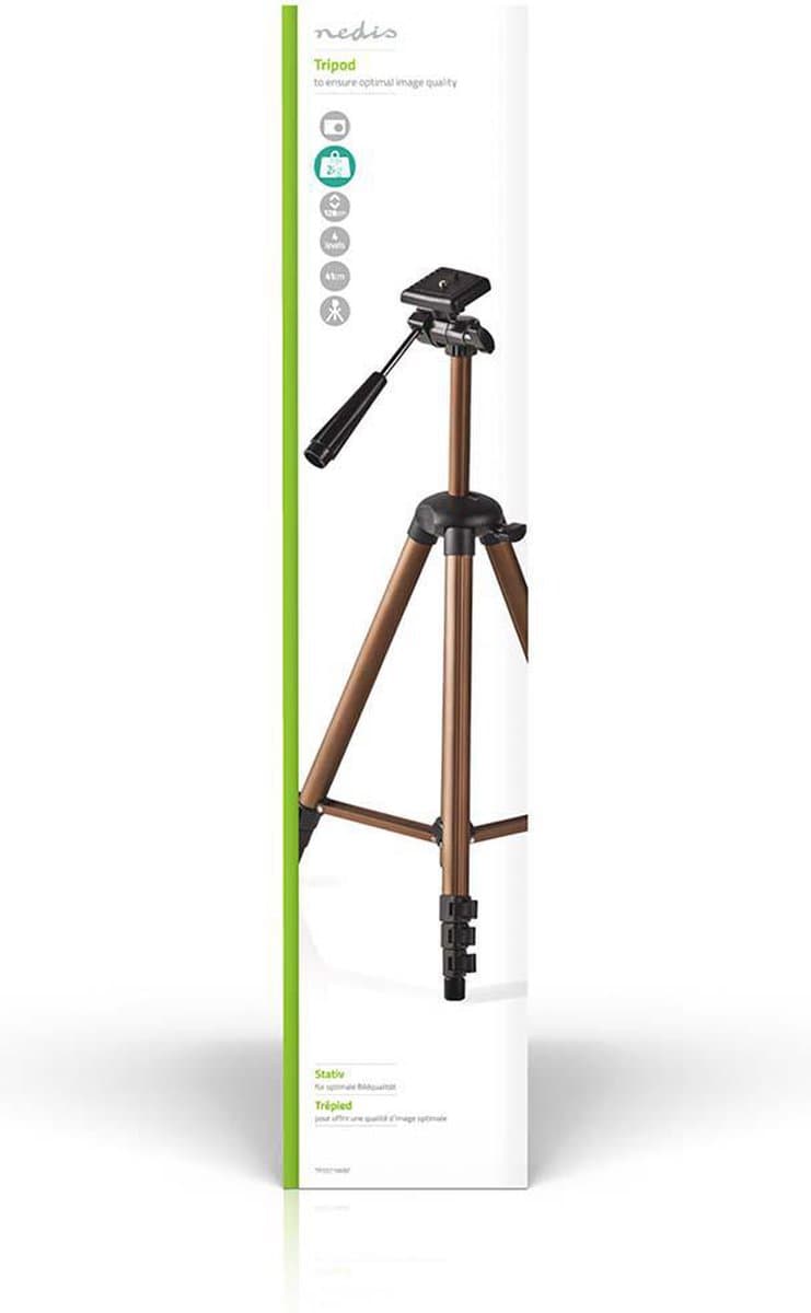 Nedis Statief - Maximaal draagvermogen: 2.0 kg - Minimale werkhoogte: 40.5 cm - Maximale werkhoogte: 128.0 cm - 4 Segmenten - Pan - Inclusief reistas - ABS / Aluminium - Brons / Zwart thumbnail 8