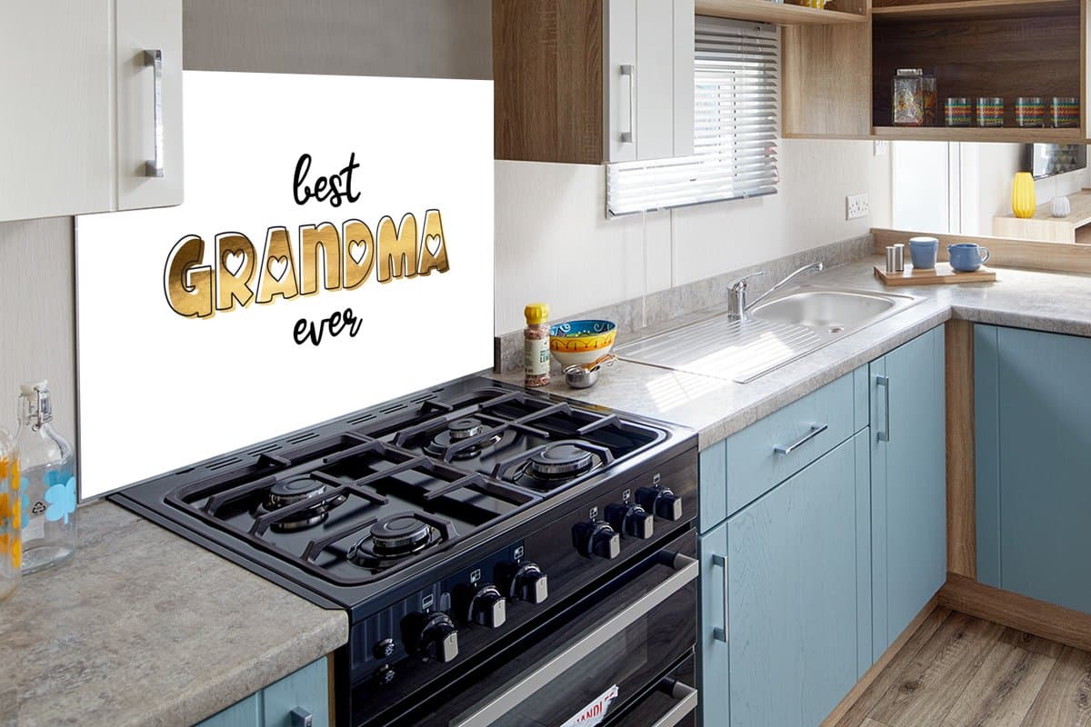 KitchenYeah Spatscherm 80x55 cm aluminium - Best grandma ever thumbnail 6
