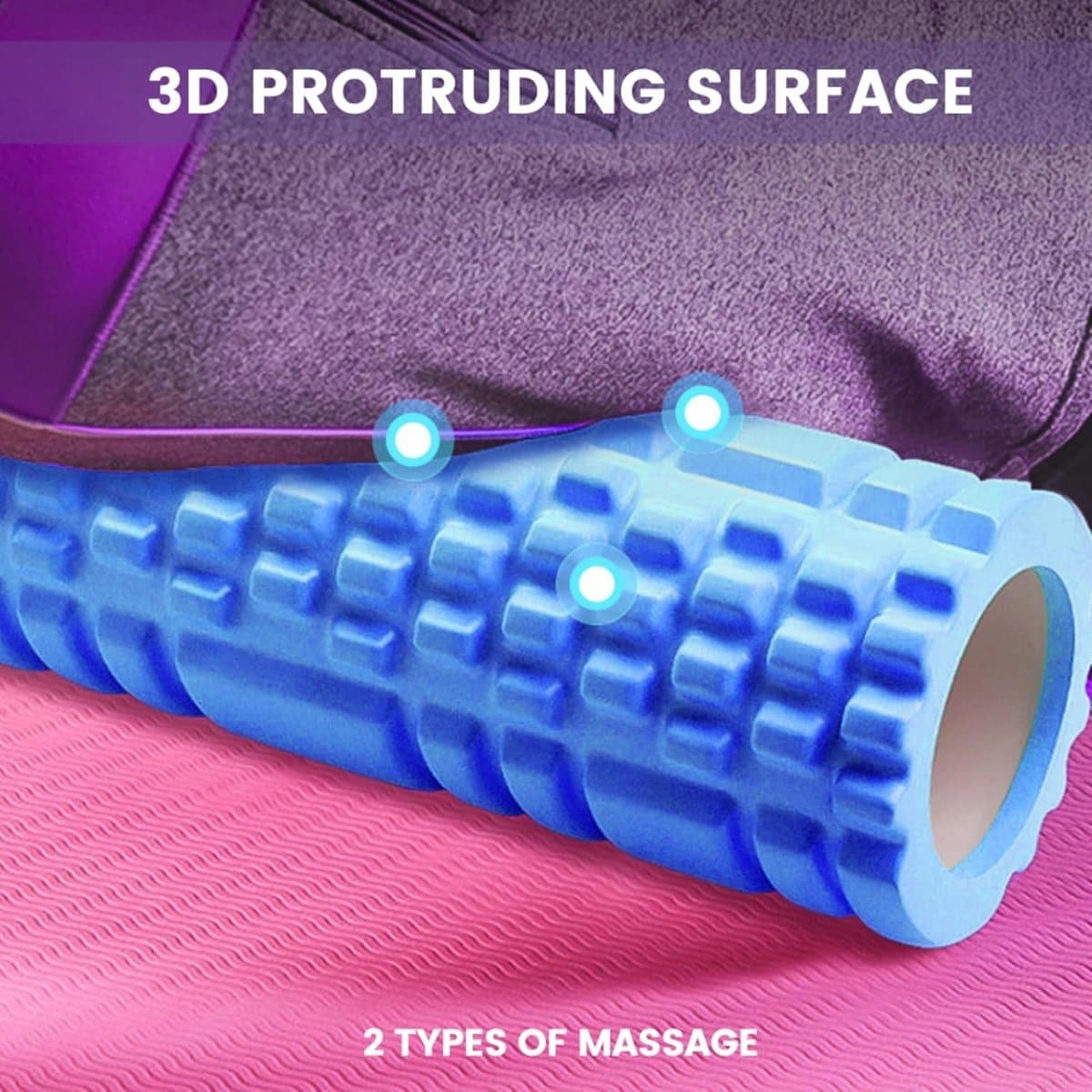Mrs. Jones Foam Roller Fasciarol Schuimrubber rol - Fitness Massagerol voor Triggerpoint-Massage in Rug Nek Benen - Fasciatraining Gymnastiekrol voor Mannen en Vrouwen 33x14cm//30x9cm . thumbnail 7