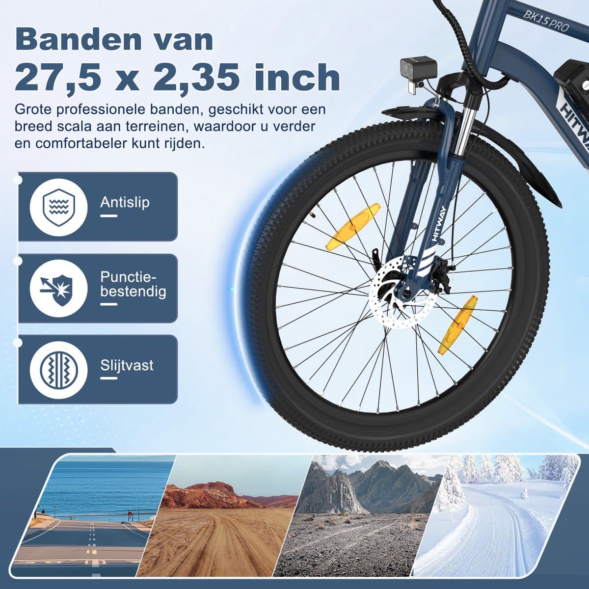 Hitway BK15 Pro - elektrische fiets 250W motor, 60-100km bereik thumbnail 7