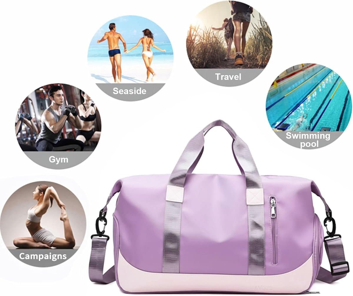 Thijox - Sporttas Dames Reistas met Schoenenvak - Natte Tas Weekendtas Fitness Waterdicht Groot Gym Bag Handbagage Travel Bag Boodschappentas Duffelba thumbnail 7