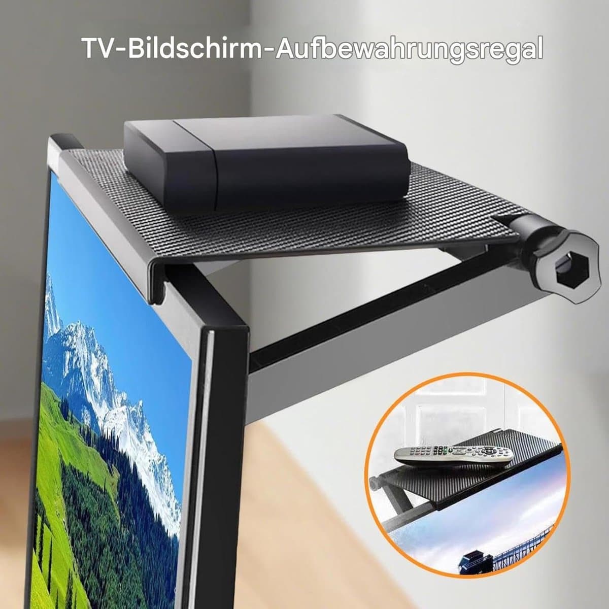 Monitorrek - Tv-plank - Ruimte Besparen - Montage Zonder Boren - 33 x 16 cm - Enkele Kenmerken thumbnail 2