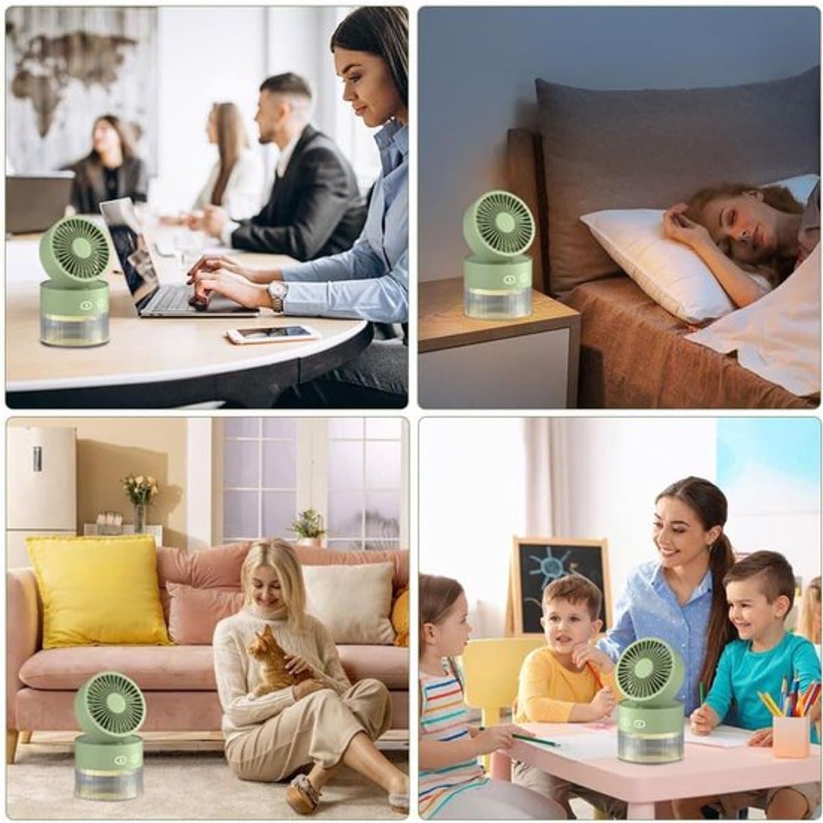 Solvix tafel ventilator geluidloos - Mini Mist Ventilator - USB - 3 Windmodi - Sprayfunctie - Voor Thuis en Kantoor thumbnail 3