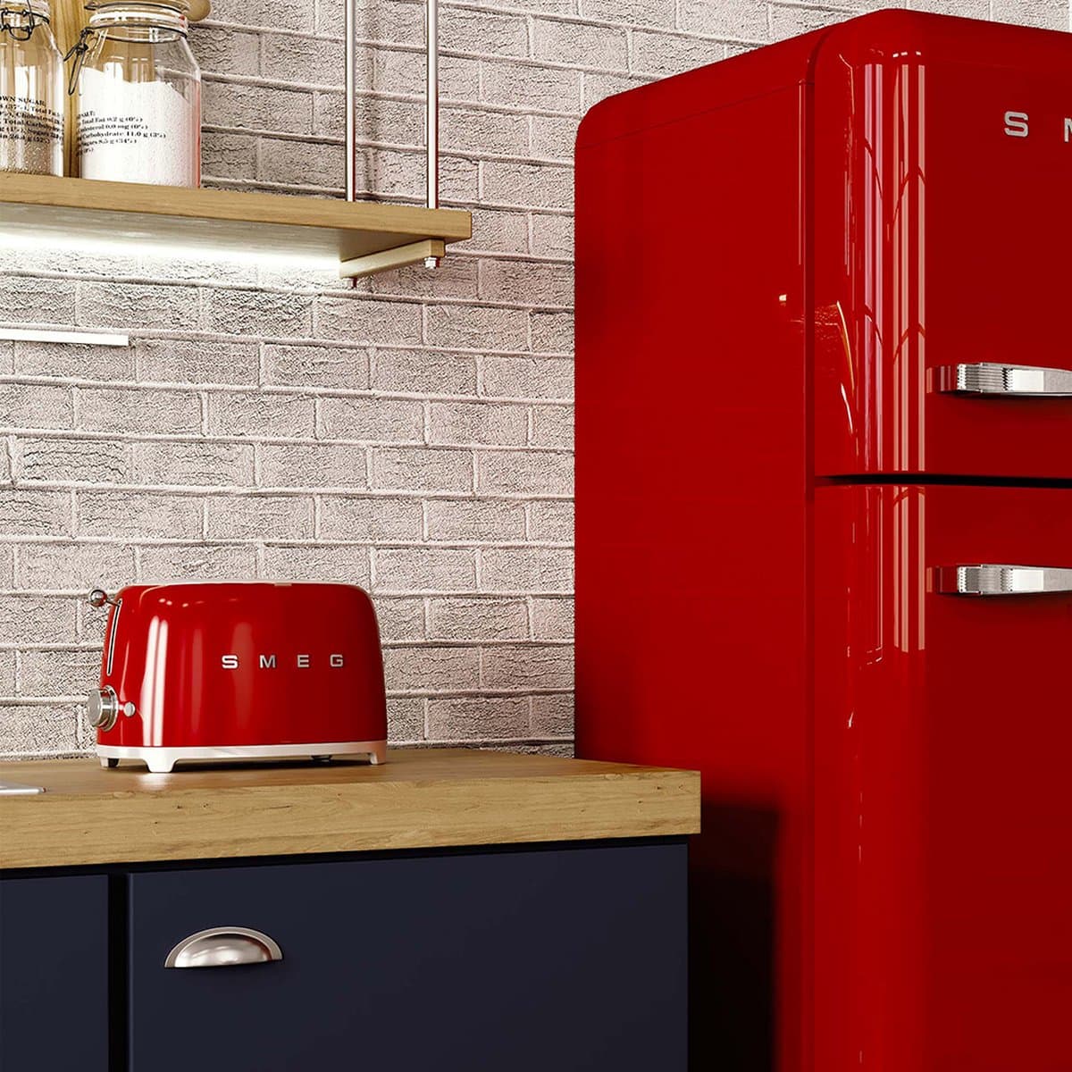 SMEG TSF01RDEU - Broodrooster - Rood - 2x2 - 950W - 6 niveaus thumbnail 3