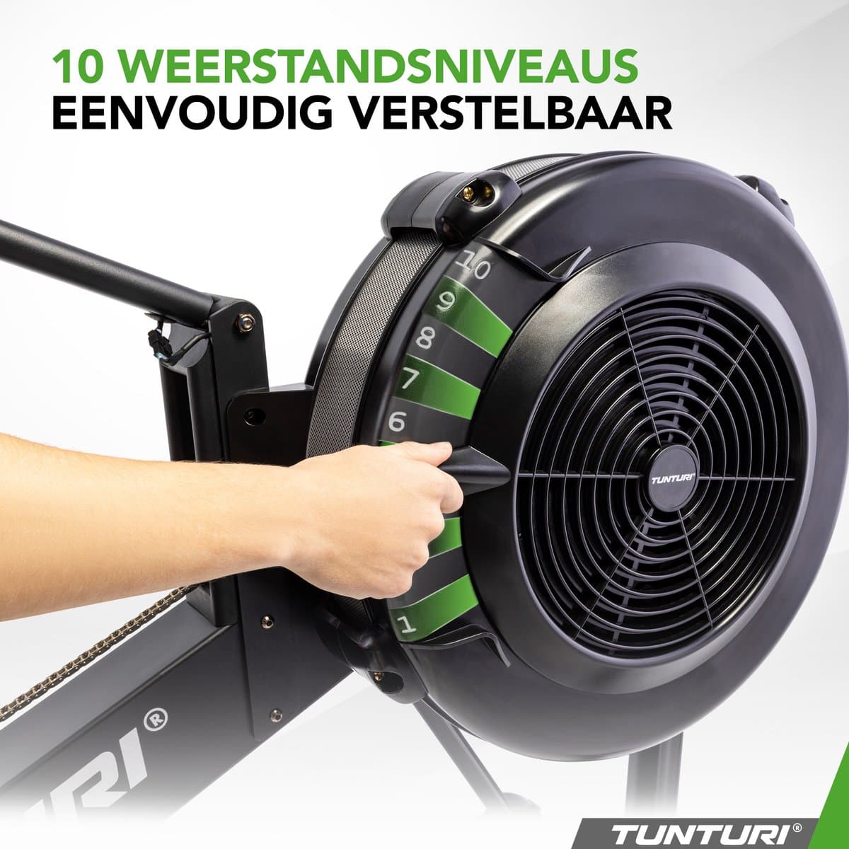 Tunturi Fitrow 80i Roeitrainer - Roeimachine Fitness - Inklapbaar roeiapparaat - 10 Weerstandsniveaus - Luchtweerstand – Bluetooth thumbnail 7