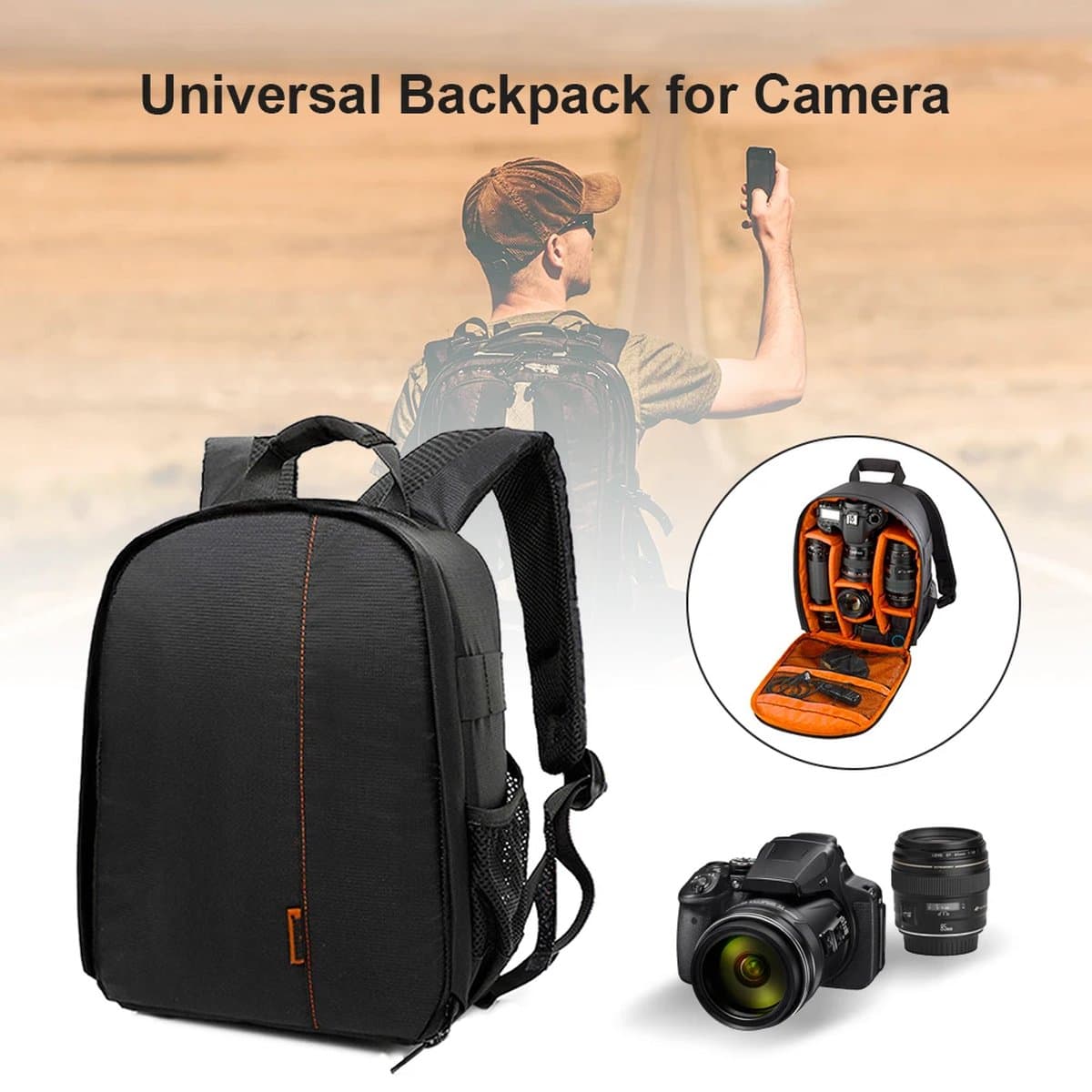 Qendore Ancona 12L compacte rugzak foto camera video cameratas fototas rugtas voor Canon Nikon Sony Fuji Pentax thumbnail 5