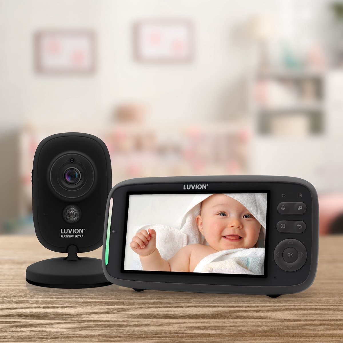 LUVION® Platinum Ultra Black - Babyfoon met Camera - Uitbreidbaar tot 4 Baby Camera's - Premium Baby Monitor thumbnail 5